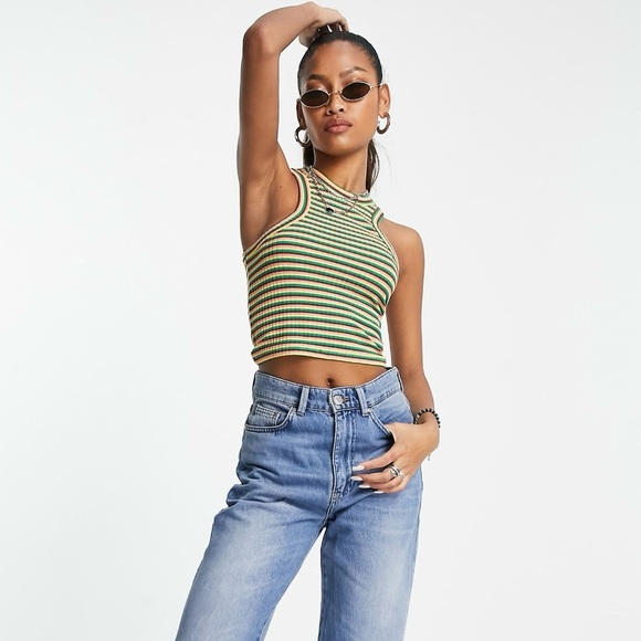 Only Ribbed Racer Neck Striped Tank Top - Picture 11 of 12